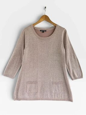 🎉5 for $45🎉 Cable & Gauge top blouse shirt metallic size M